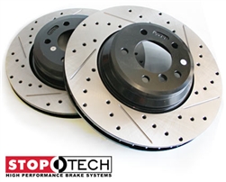 StopTech Slotted & Drilled Front Brake Rotors for 00-09 S2000 