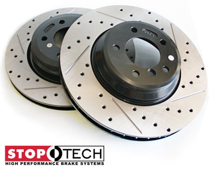 For Honda Accord Acura Pair Set of Front StopTech Drilled Slotted Brake Rotors